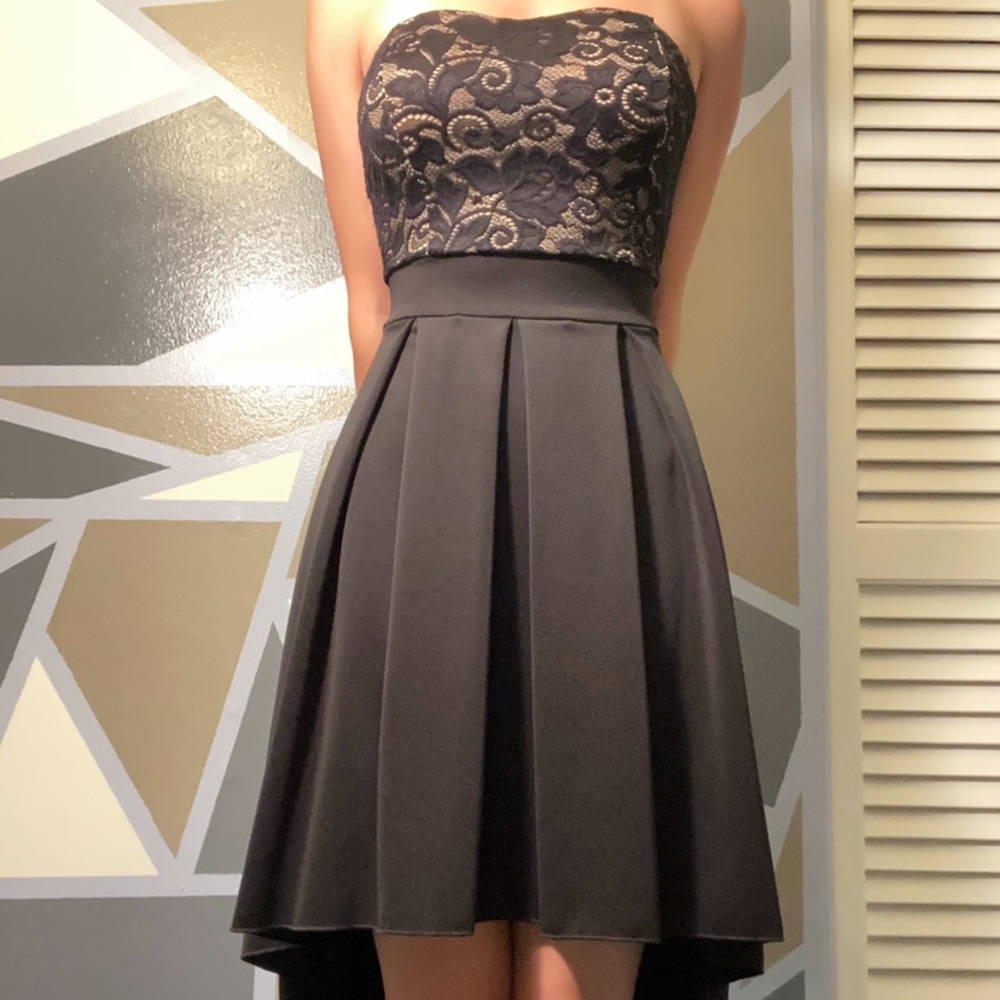 Black high-low dress